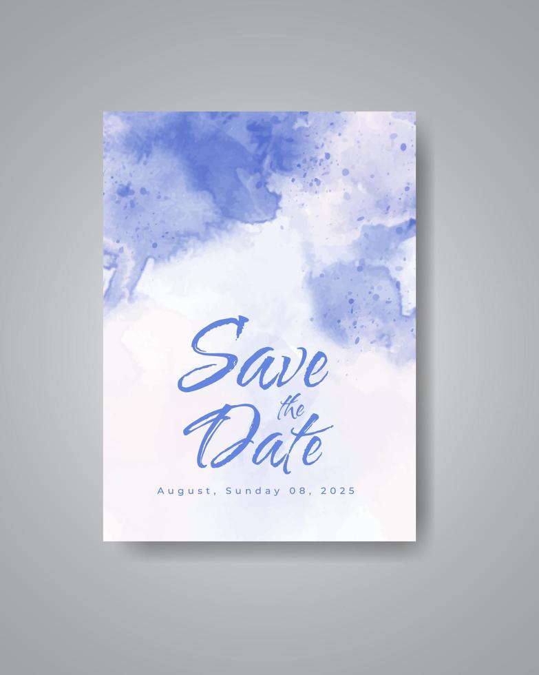 Save the date with watercolor background. Design for your invitation. vector