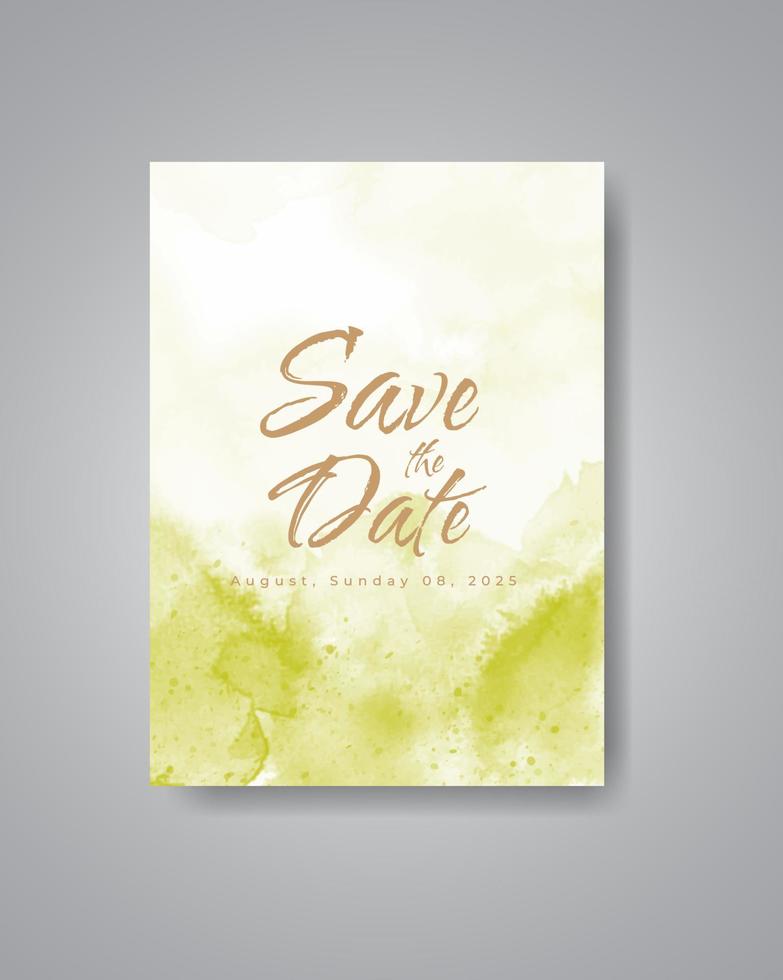 Save the date with watercolor background. Design for your invitation. vector