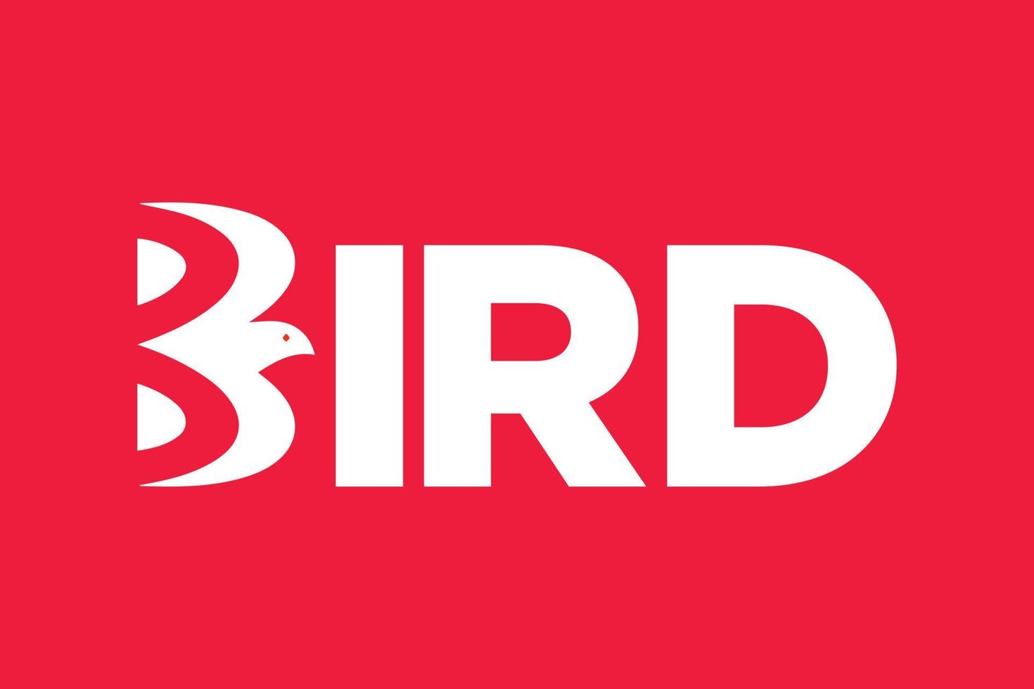 vector de texto de pájaro. palabra estilizada pájaro