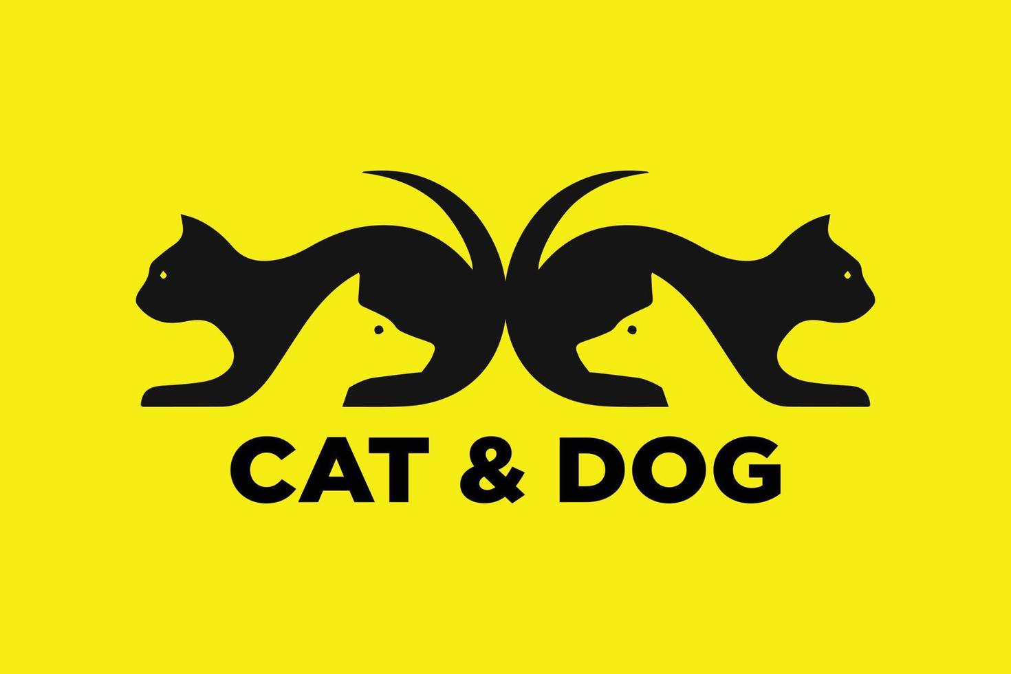 cat and dog logo template art vector
