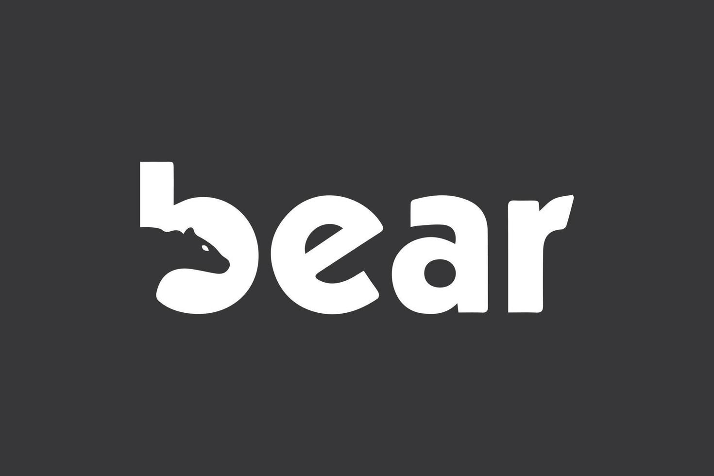 Bear text logo template vector