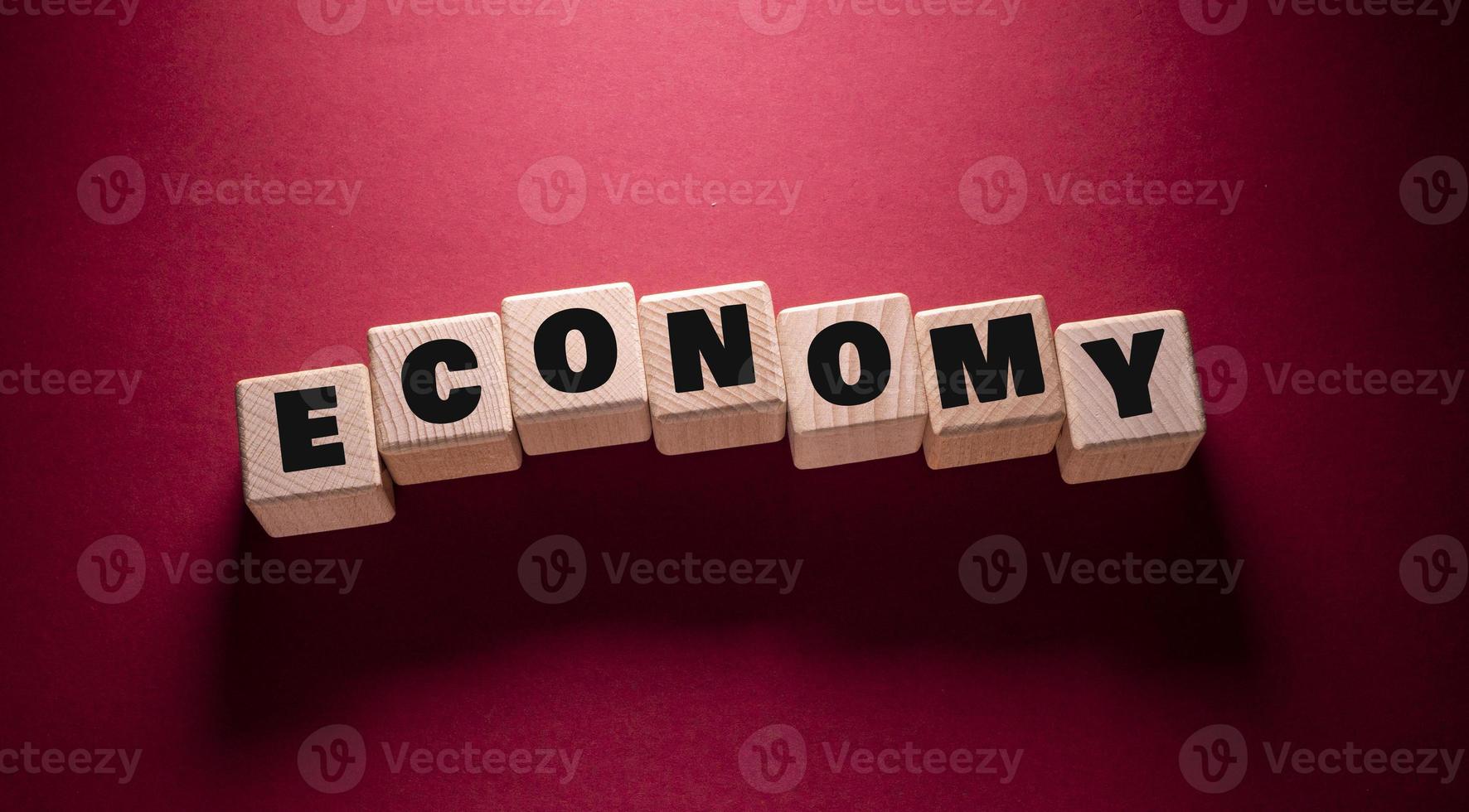 Economy Word with Wooden Cubes photo