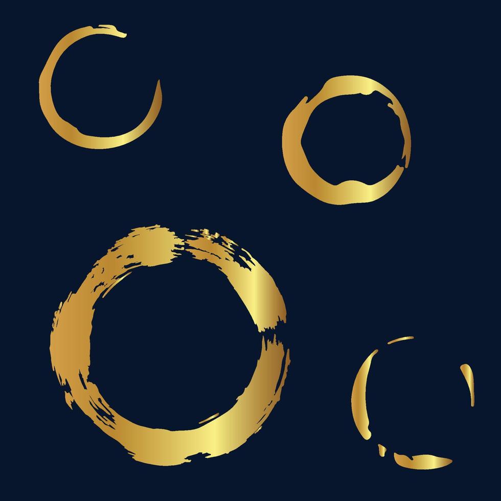 Set of golden circles vector