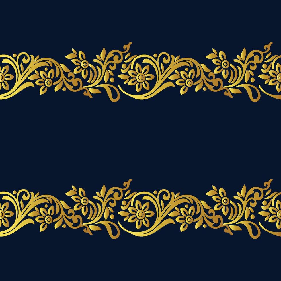 golden floral frame vector