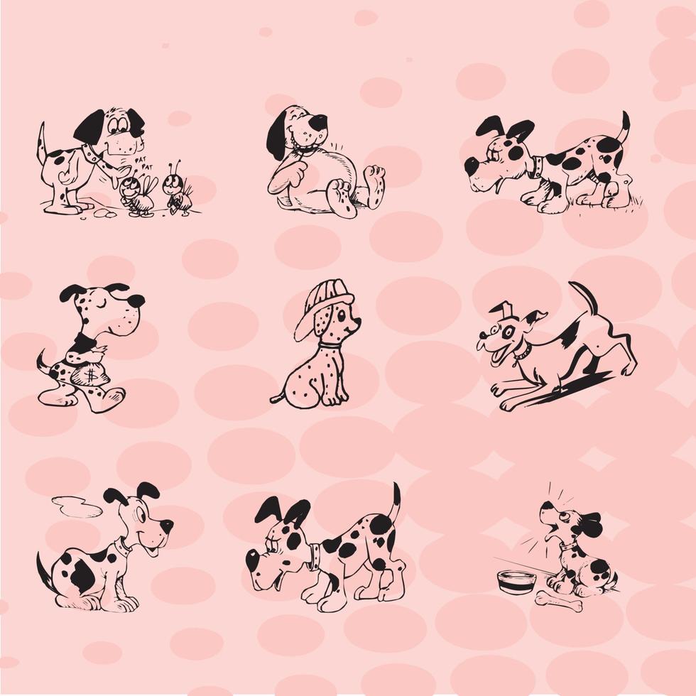 Cute dogs set vector