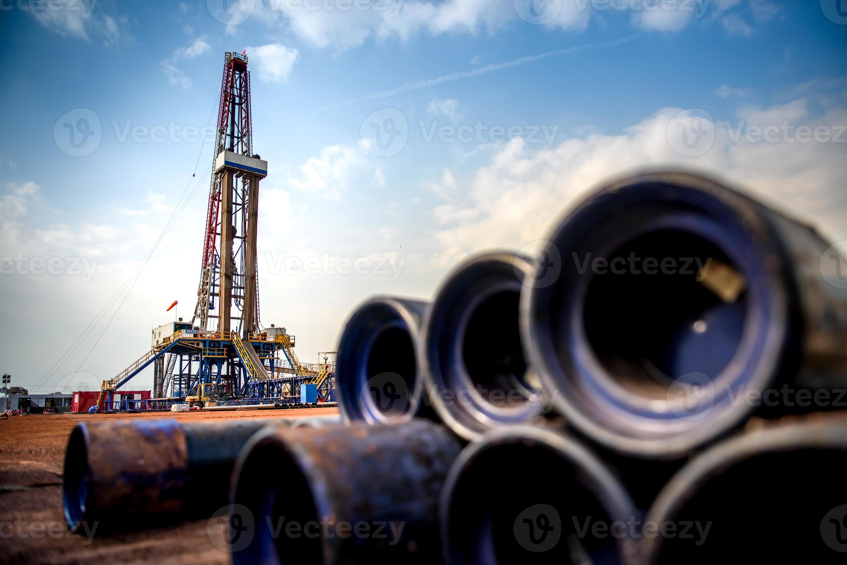Oil and Gas Drilling Rig. Oil drilling rig operation on the oil