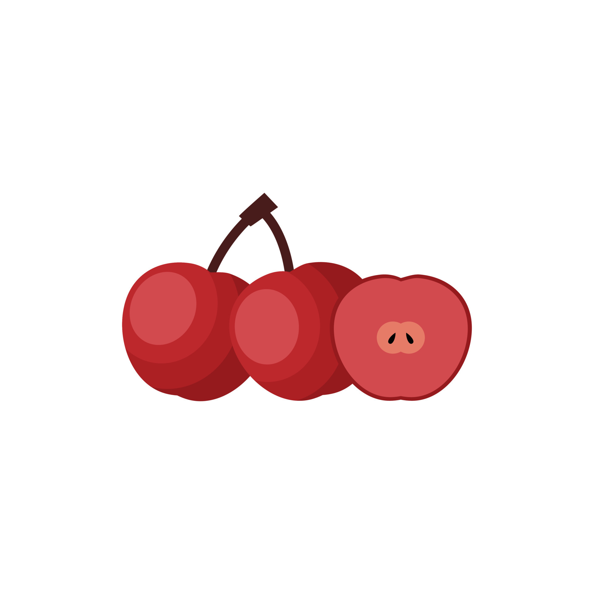Crab Apples Flat design clip art vector illustration isolated on a