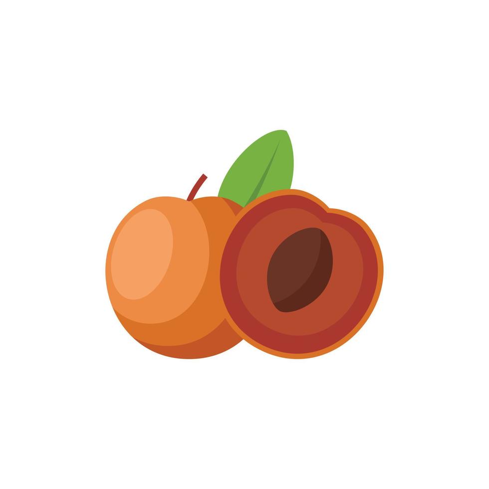 pluot diseño plano clip art ilustración vectorial aislado en un fondo blanco vector