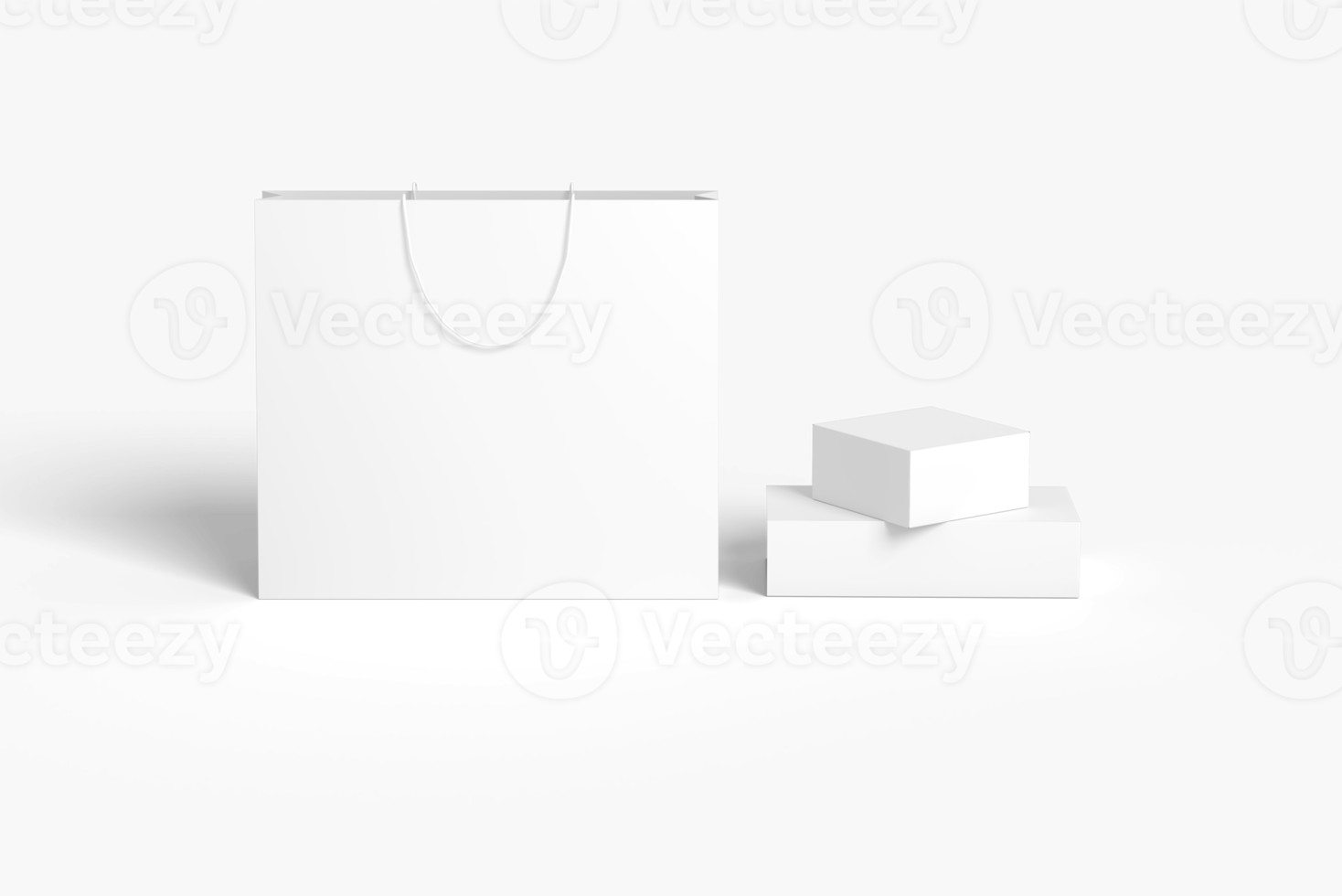 shopping bag and box mockup png