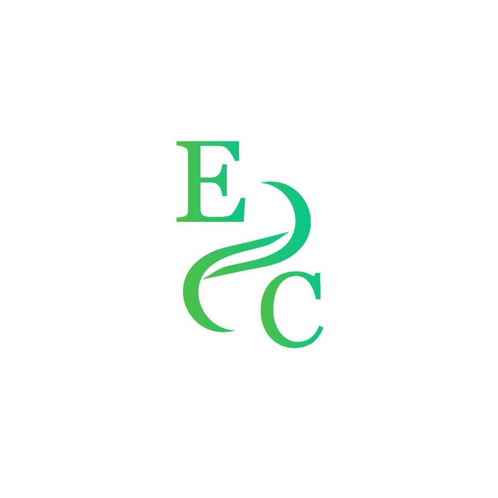 EC green color logo design for your company vector
