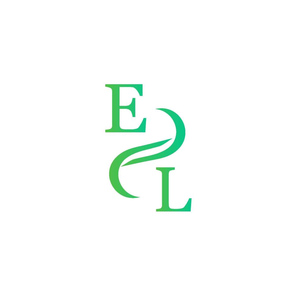 EL green color logo design for your company vector