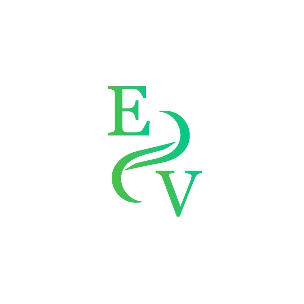 diseño de logotipo de color verde ev para su empresa vector