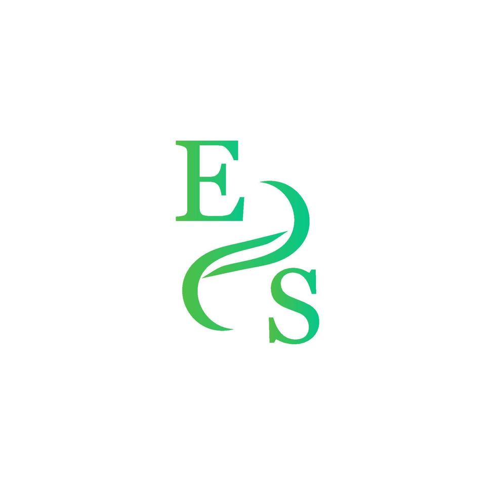 ES green color logo design for your company vector