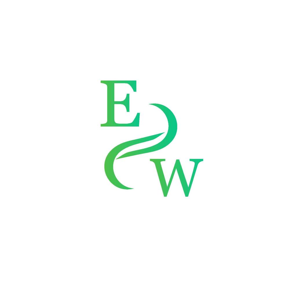 EW green color logo design for your company vector