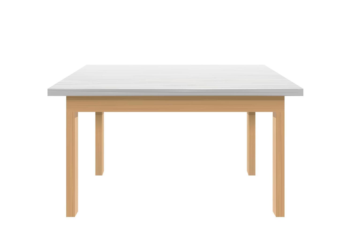 mesa de madera con superficie blanca. encimera de cocina contemporánea con una elegante decoración de plástico y una moderna decoración vectorial clásica. vector