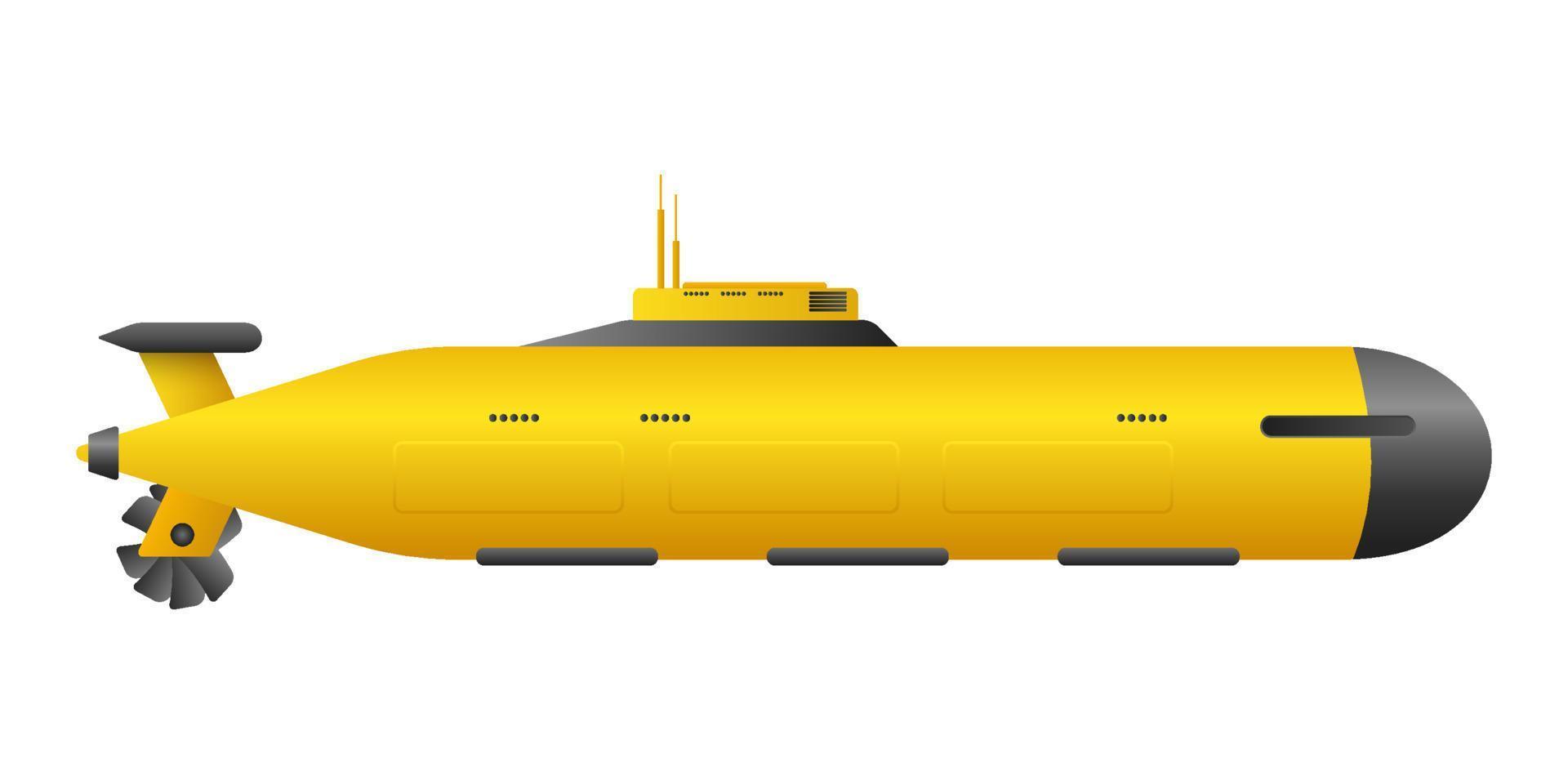 Yellow modern submarine vector