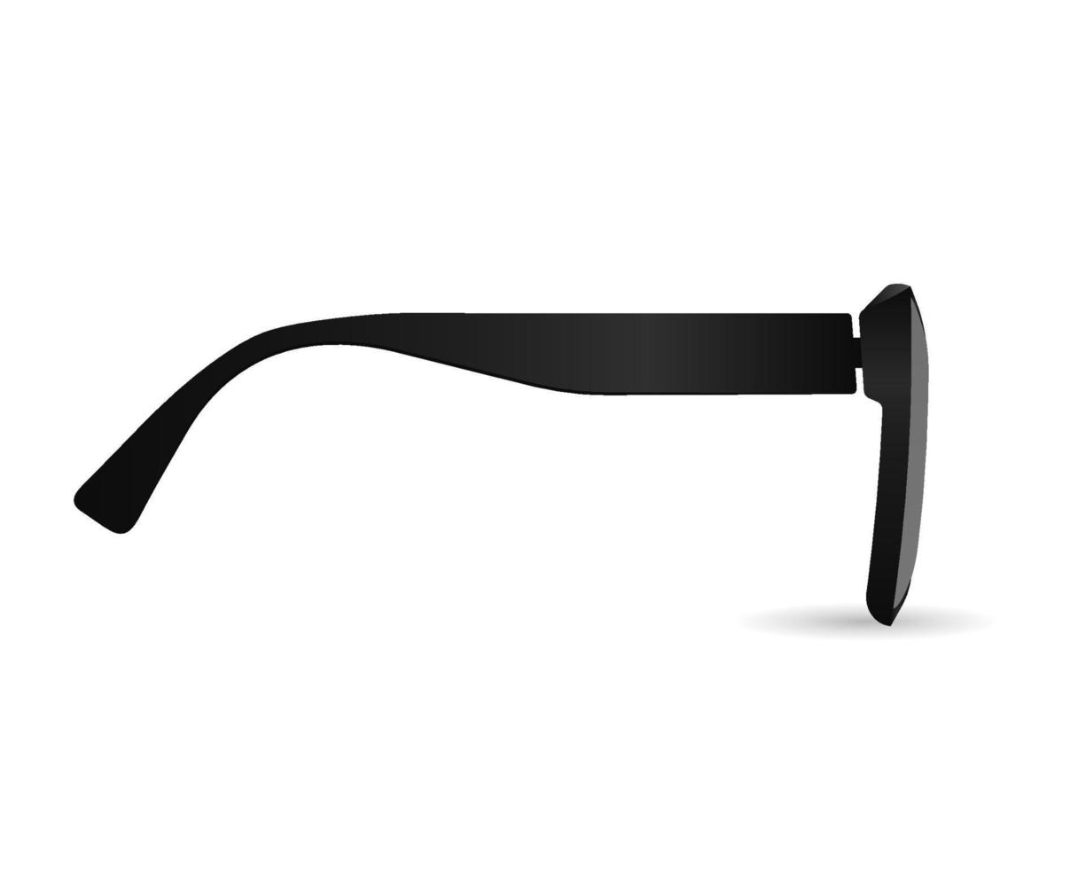 Dark glasses side view template vector