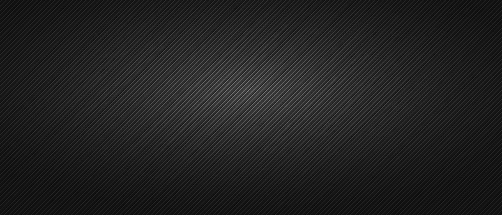 Black minimalist background with ribbed texture. Dark carbon backdrop design template with diagonal parallel lines. Futuristic metal background with linear pattern. Monochrome vector illustration.