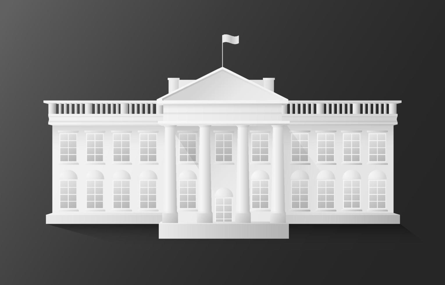 Government white house. Antique monumental building vector