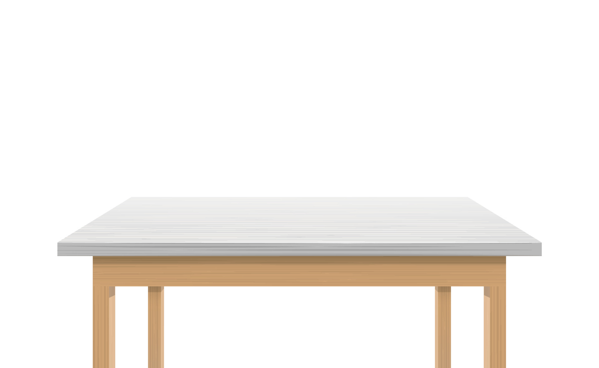 Wooden table with white surface close up. Contemporary writing table