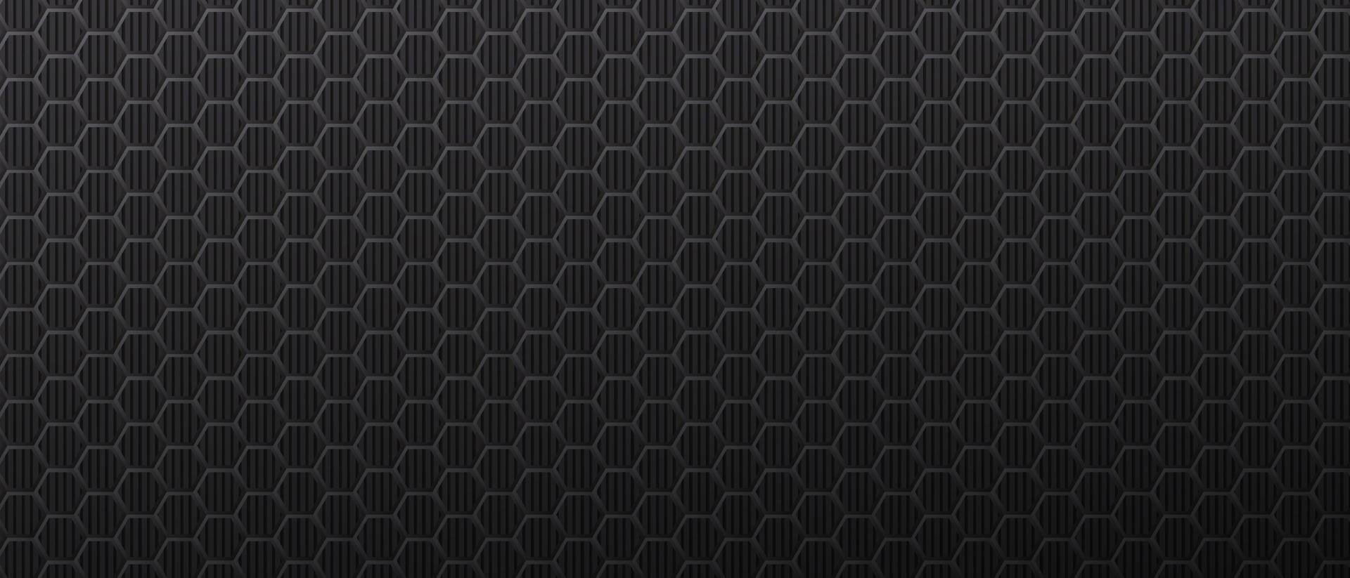 Thin metal hexagon frames on background with vertical lines. Gray polygons on dark texture vector illustration.