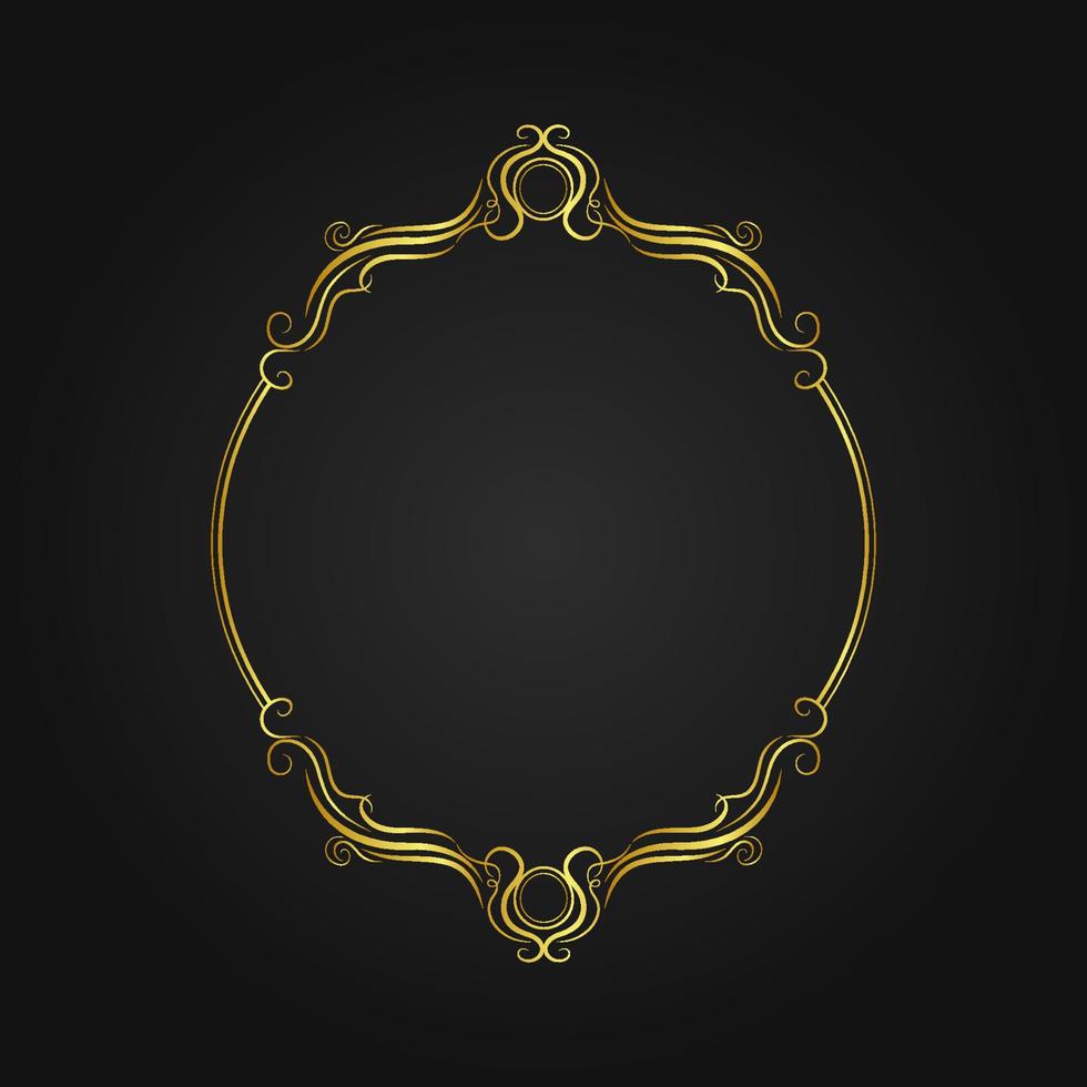 Abstract round golden frame vector
