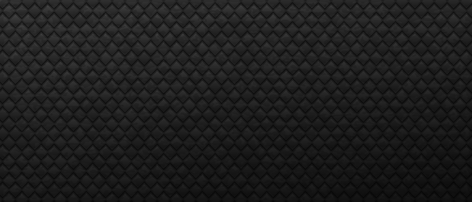 Geometric industrial square dark background. Monochrome tracery rhombuses running in rows vector tilt in futuristic style