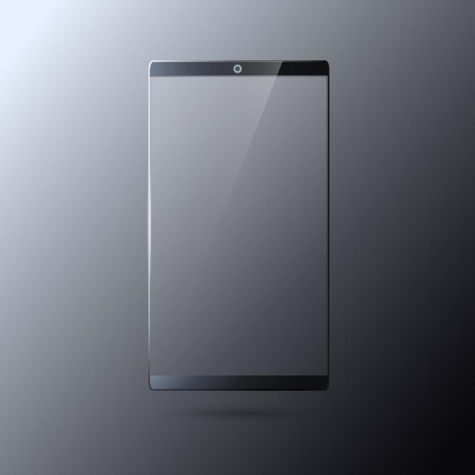 Smartphone transparent touch screen template vector