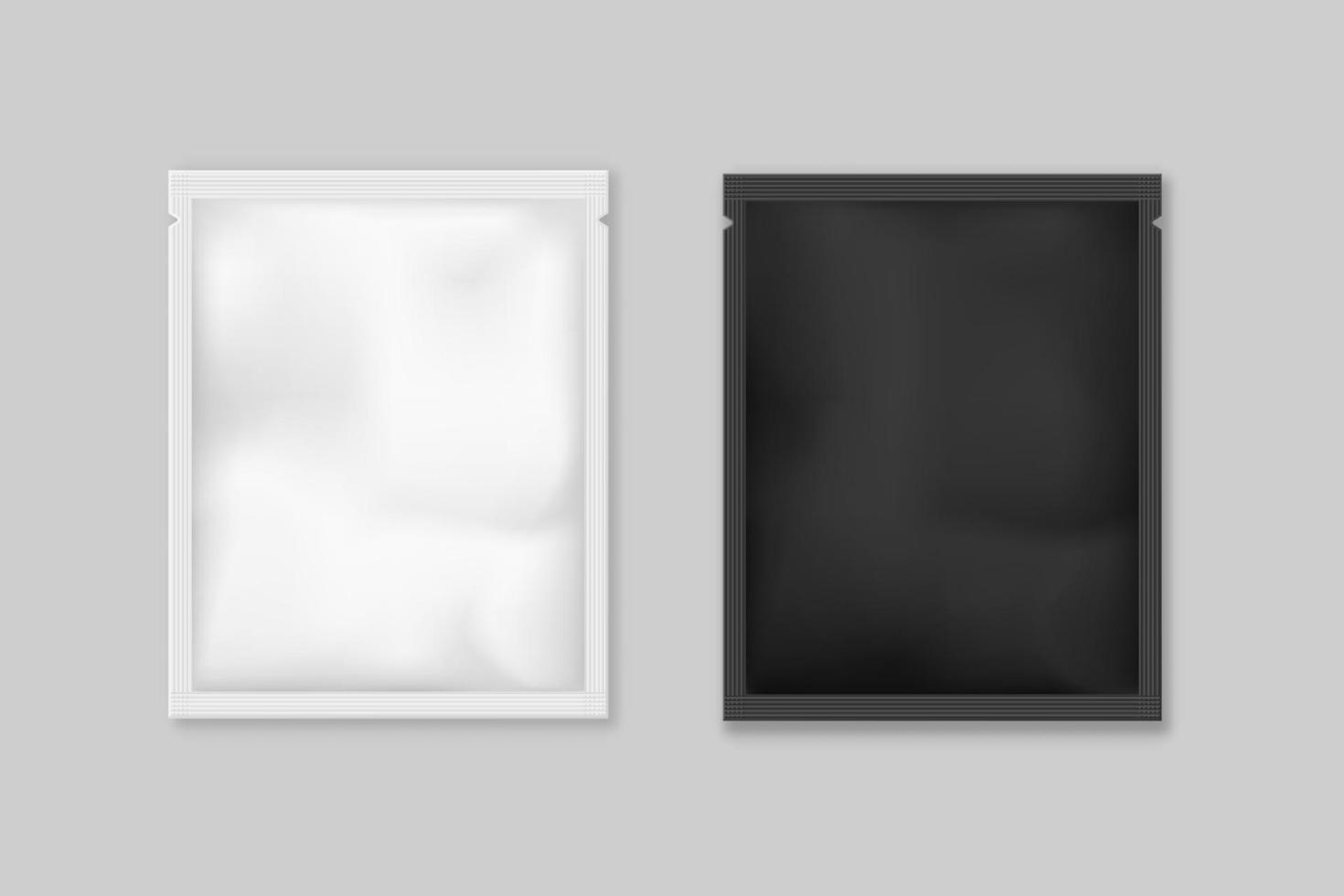 Black and white tea bag and spices template mockup. vector