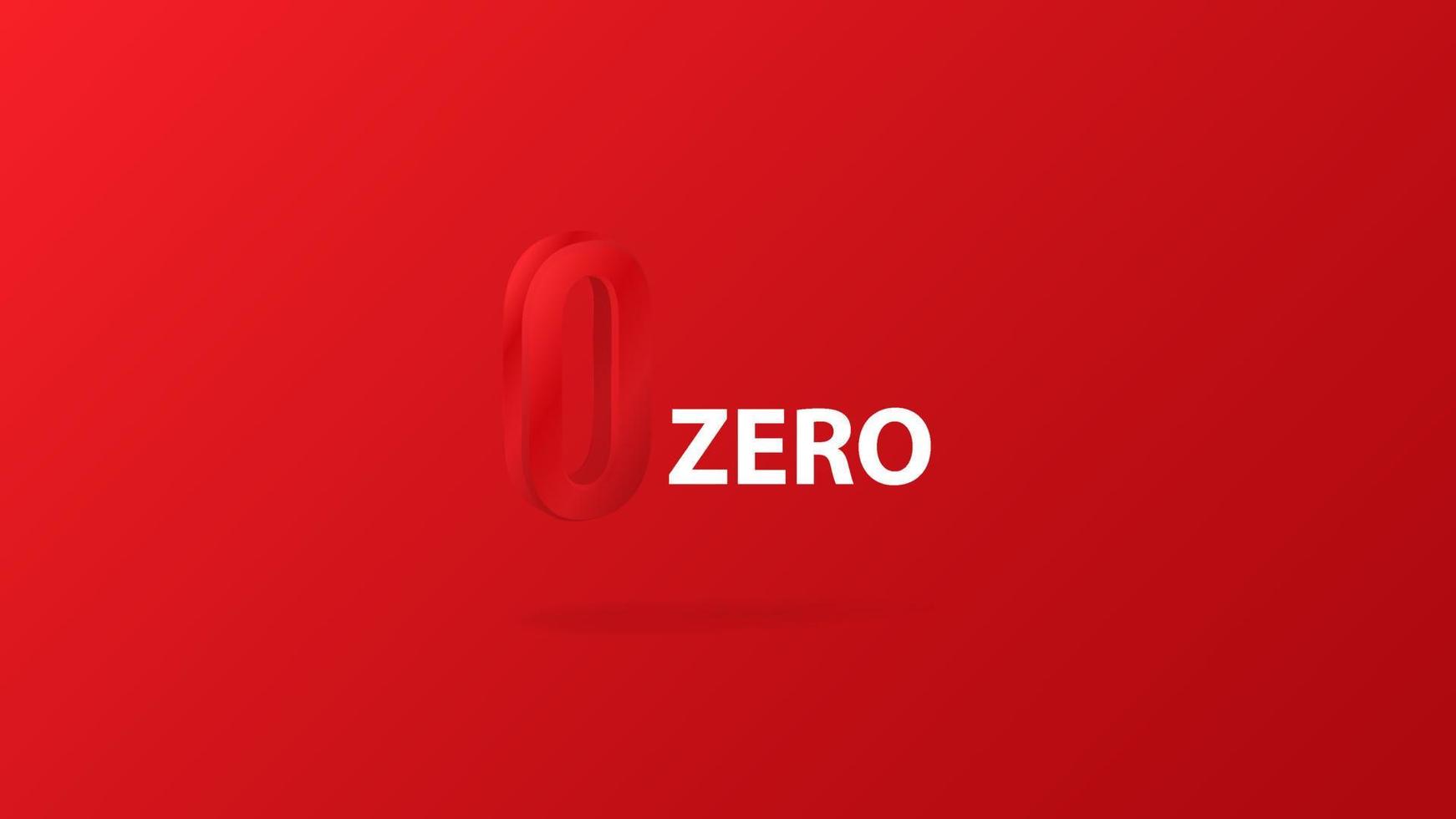 cero fondo rojo. símbolo blanco matemático de porcentaje de descuento de marketing oferta de comercio electrónico de vector de mercado especial.