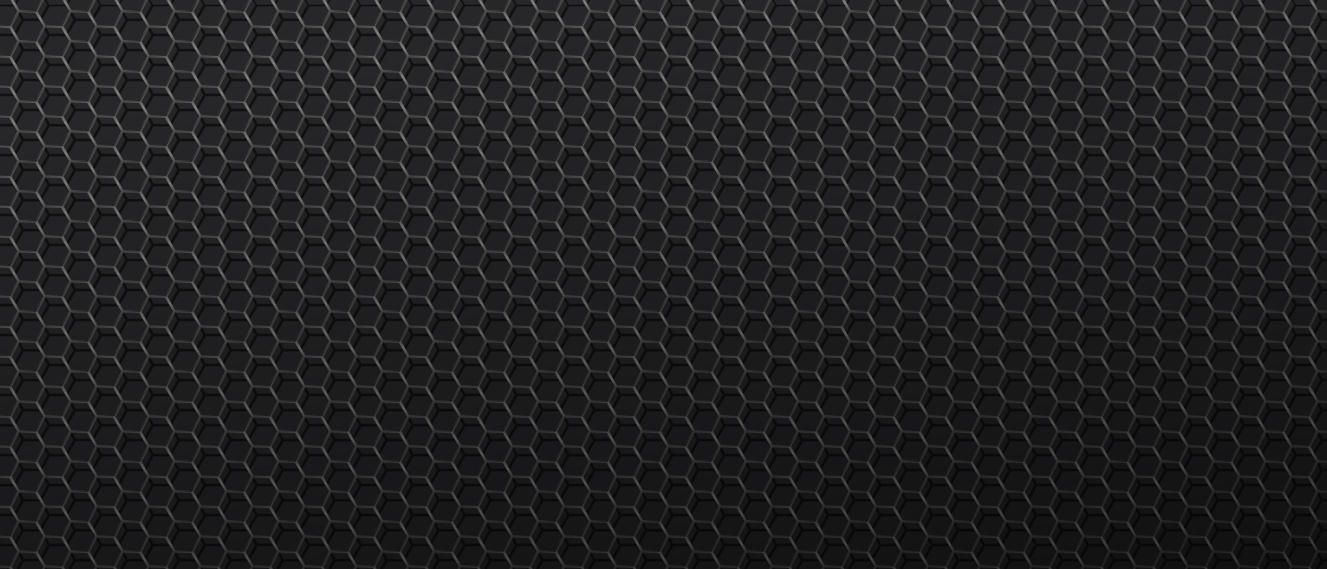 Black background with metal mesh with hexagonal cells. Decorative dark
