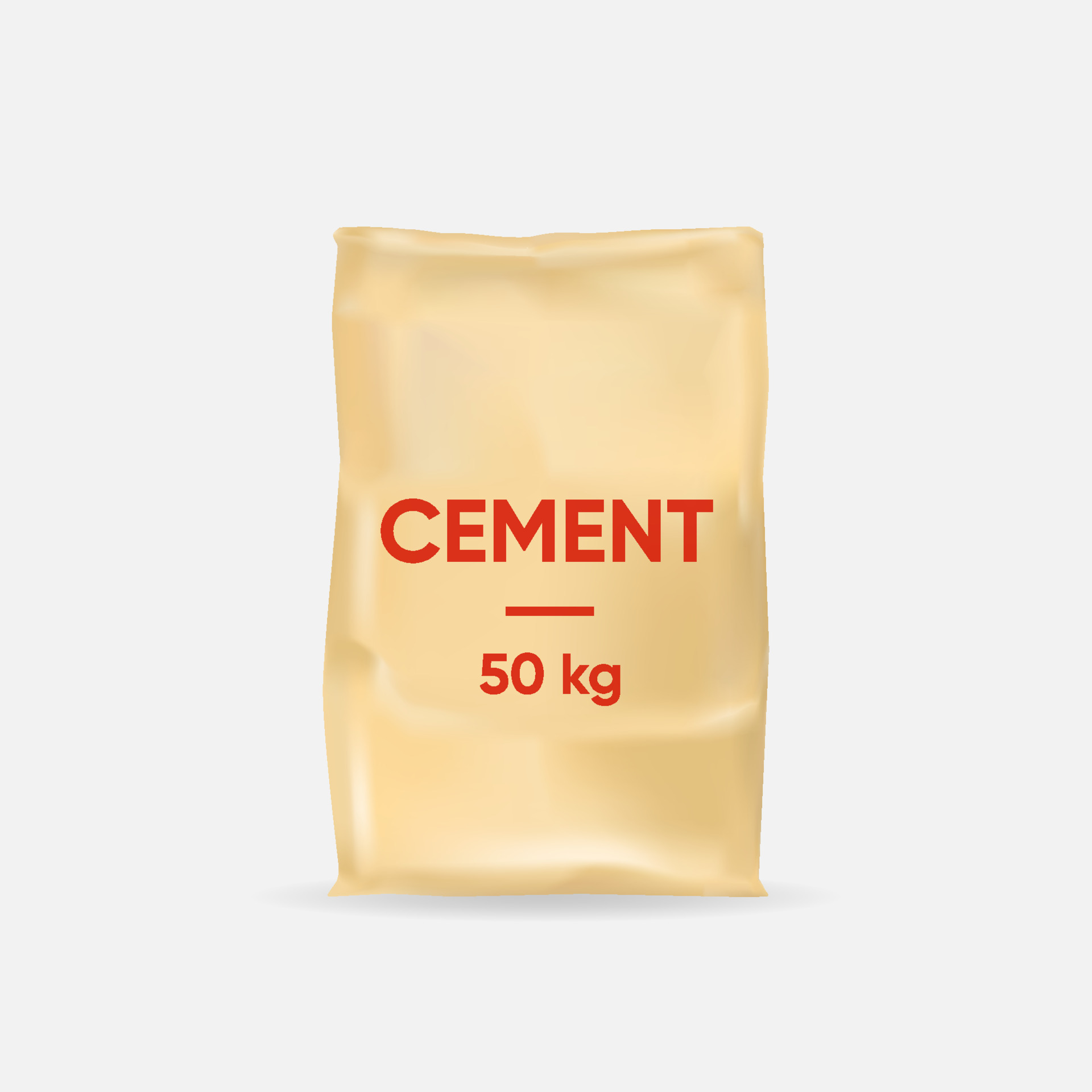 Cement bag template. Thick paper bag 50 kg for construction and