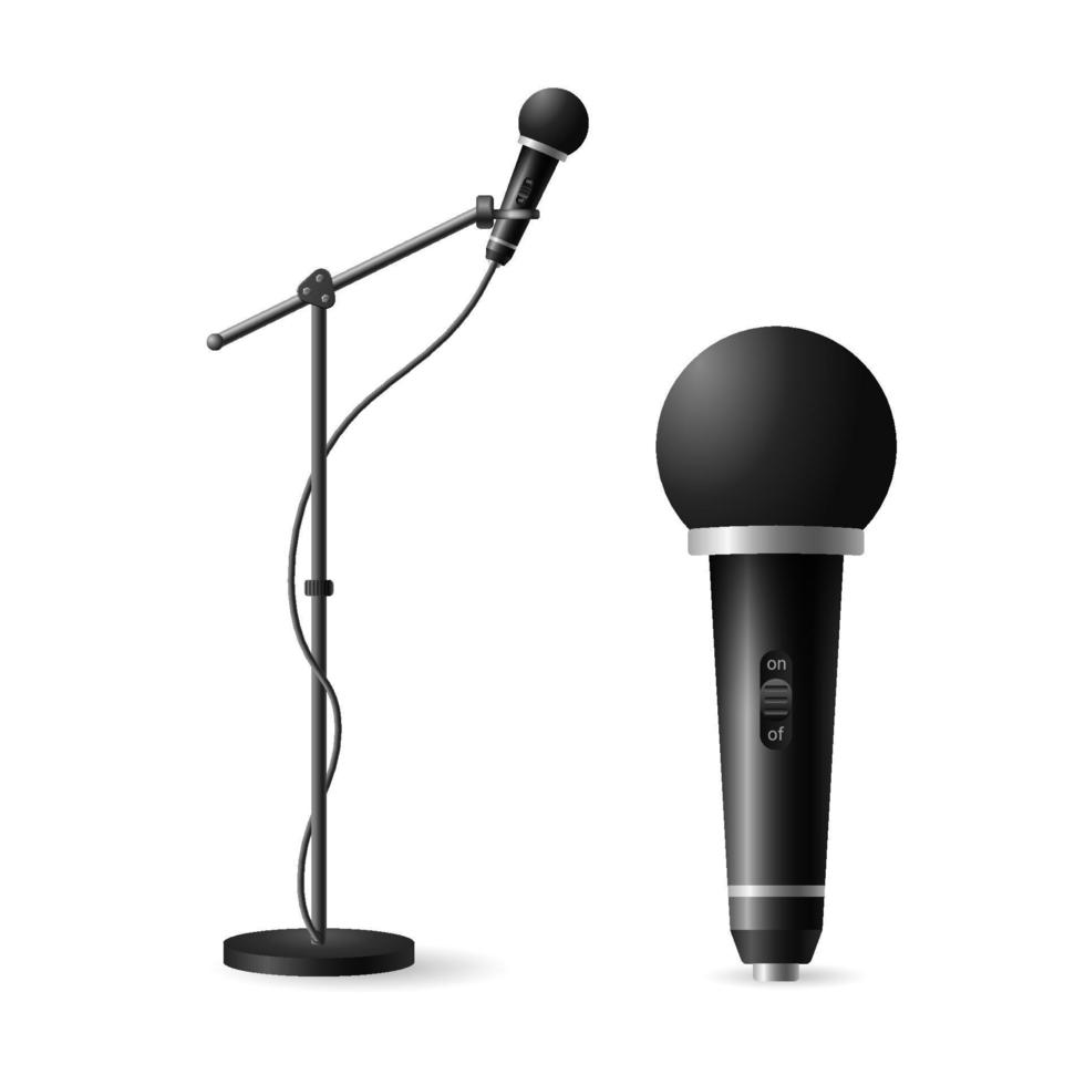 micrófono con soporte y sin vector