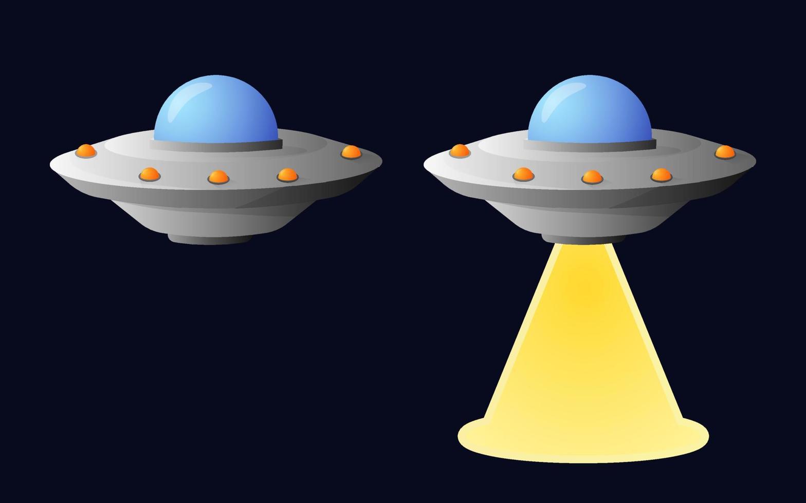 platillos de naves espaciales voladoras con haz de captura vector