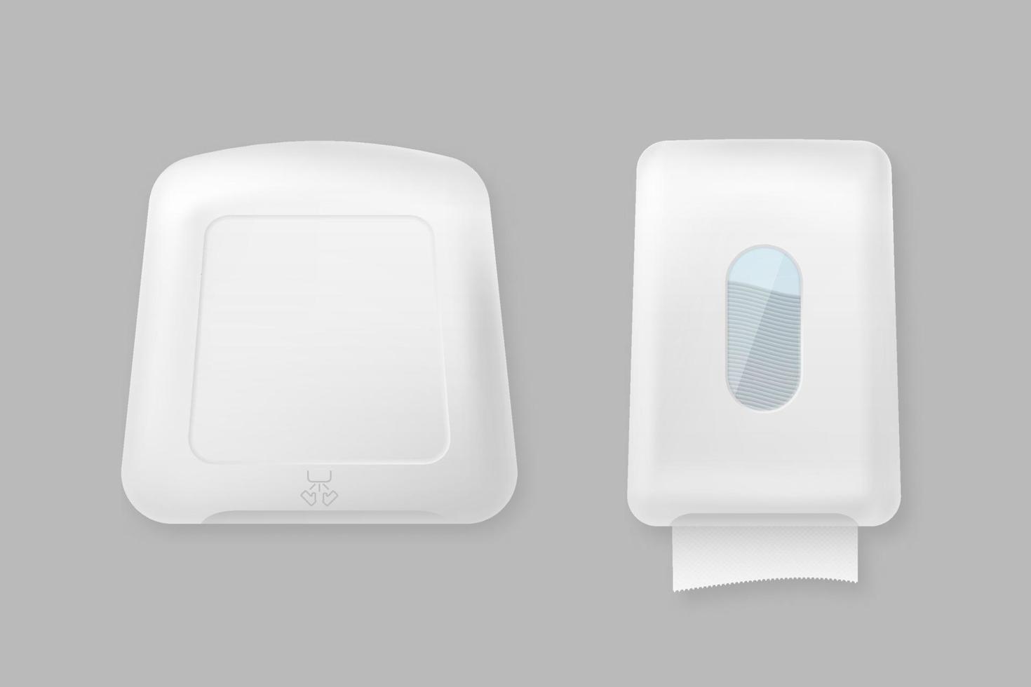 Hand dryer and dispenser mockup template vector