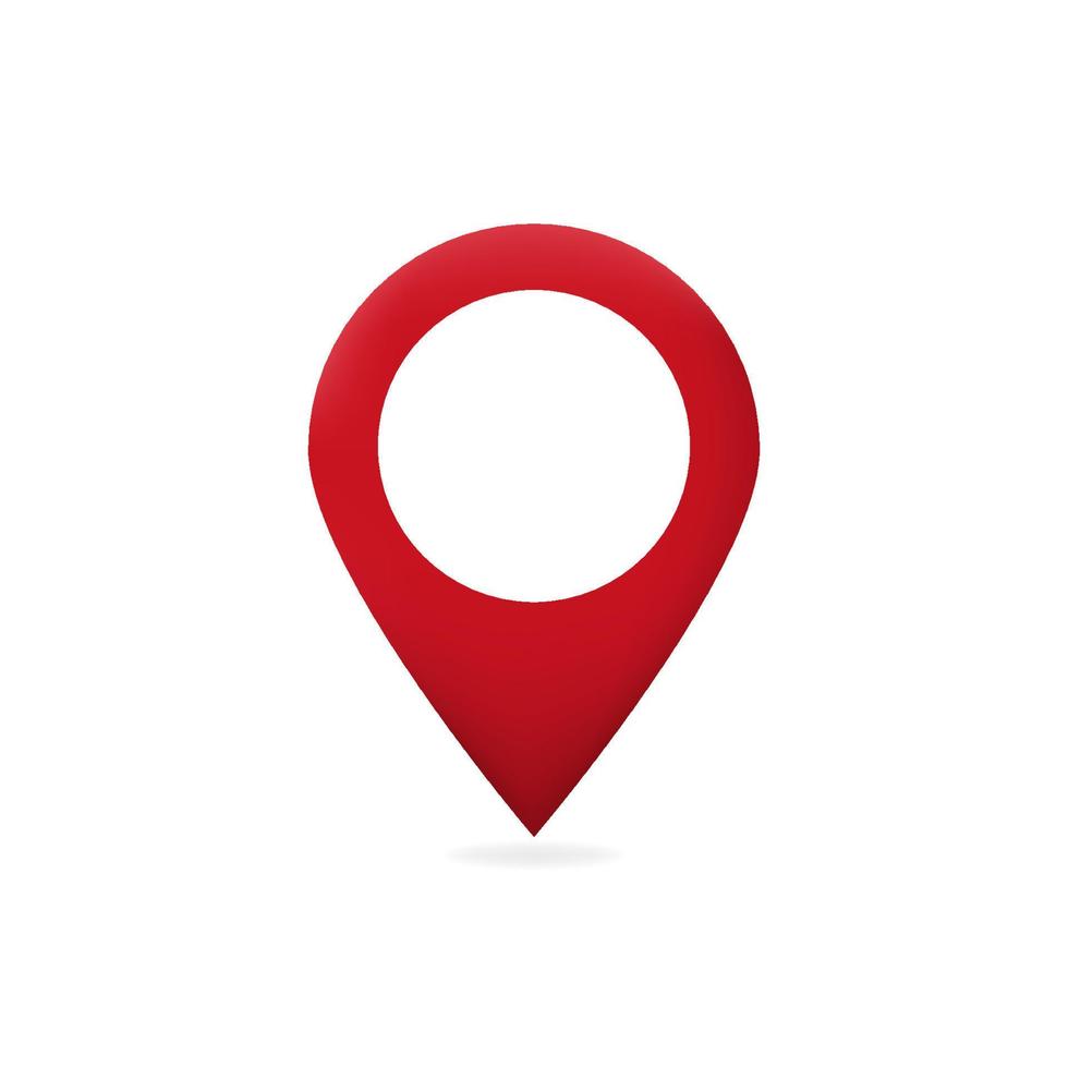 Pointer label on web map. Red pointer gpsn avigation graphic sign of travel and location on map destination navigation simple vector arrow rhombus.