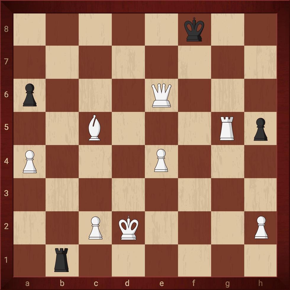 Chess combination of victory. White classic pieces checkmate with black 11912869 Vector Art at