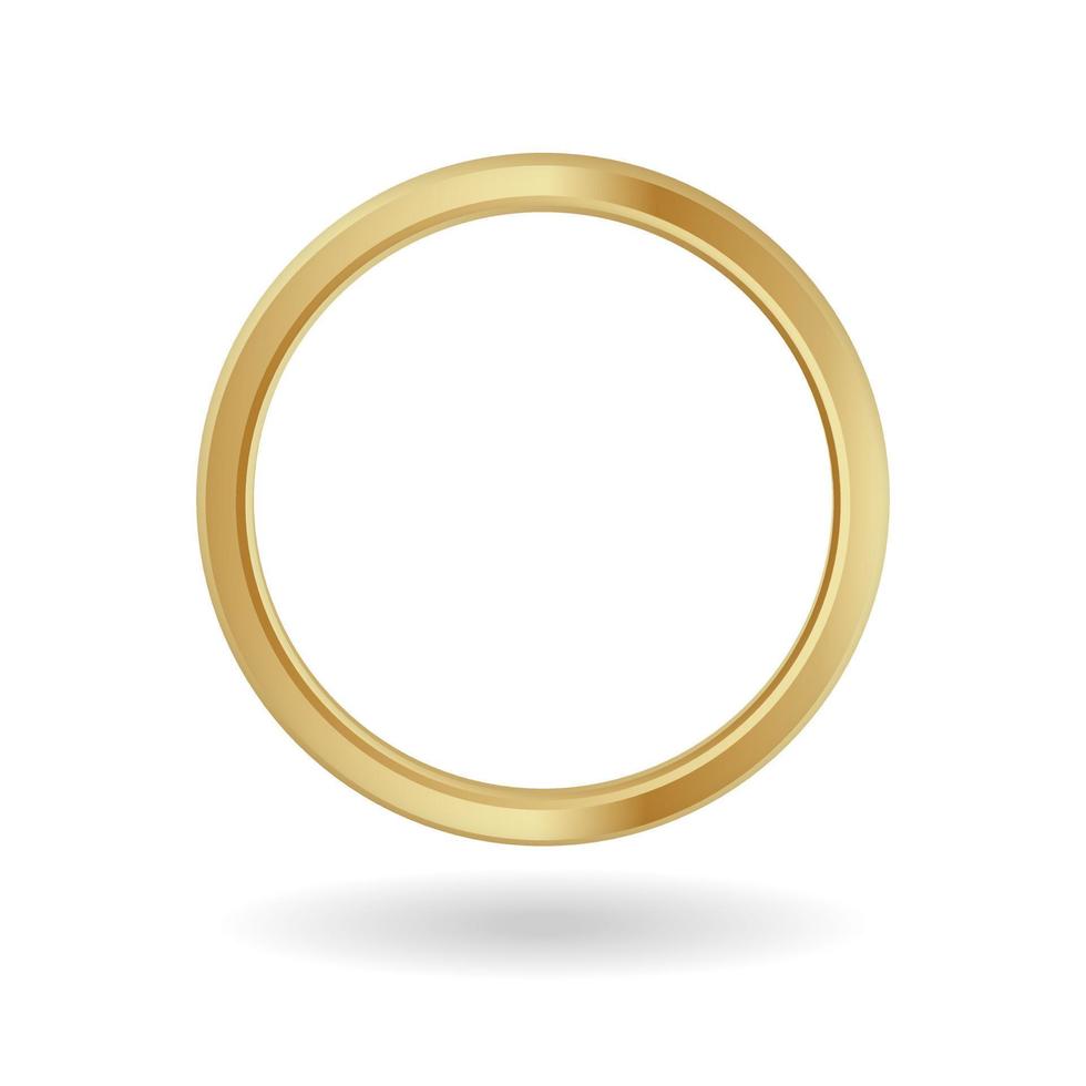 marco de anillo de oro. banner de metal de adorno amarillo con forma redonda de lujo para imagen y avatares en vector de medios sociales.