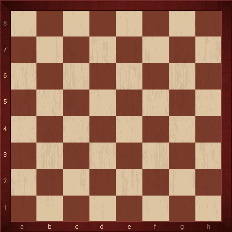 Empty chess board template. Classic ancient game on wooden floor vector