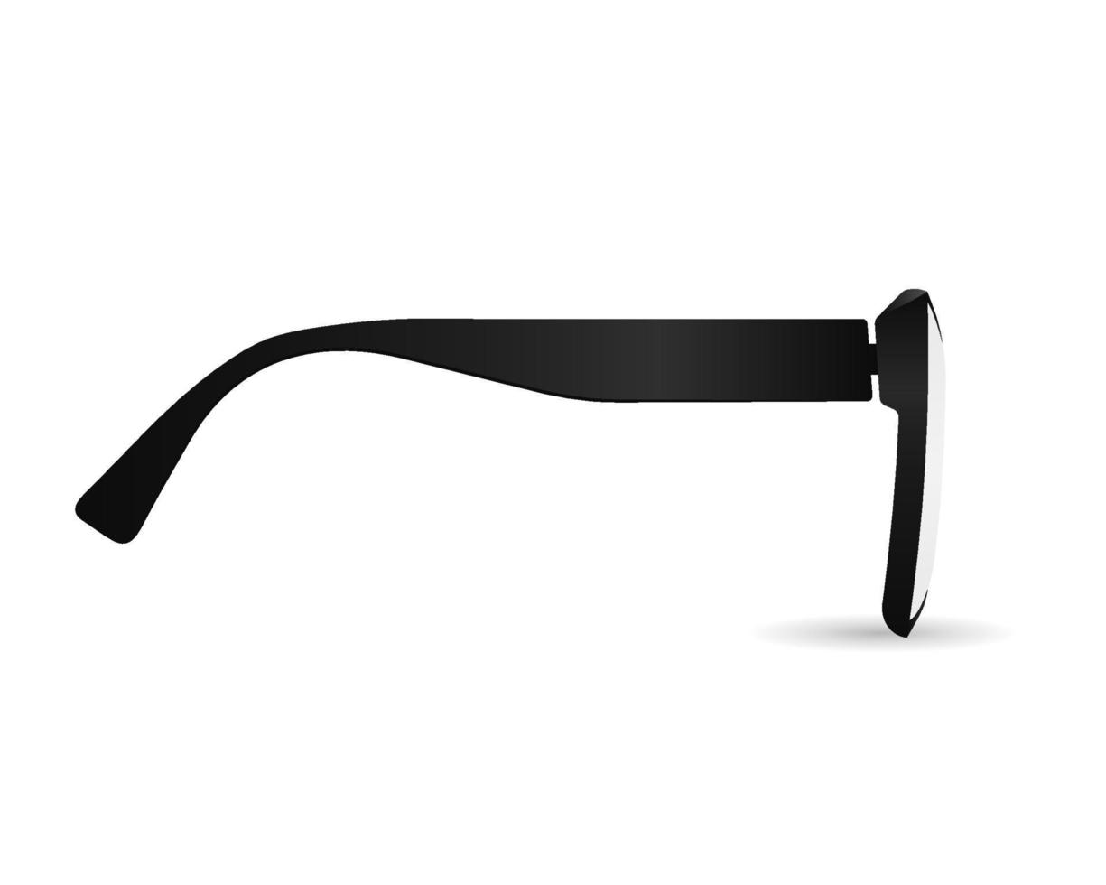 Black glasses side view template vector