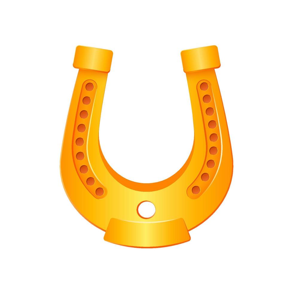 Golden horseshoe. Curved symbol of good luck vector