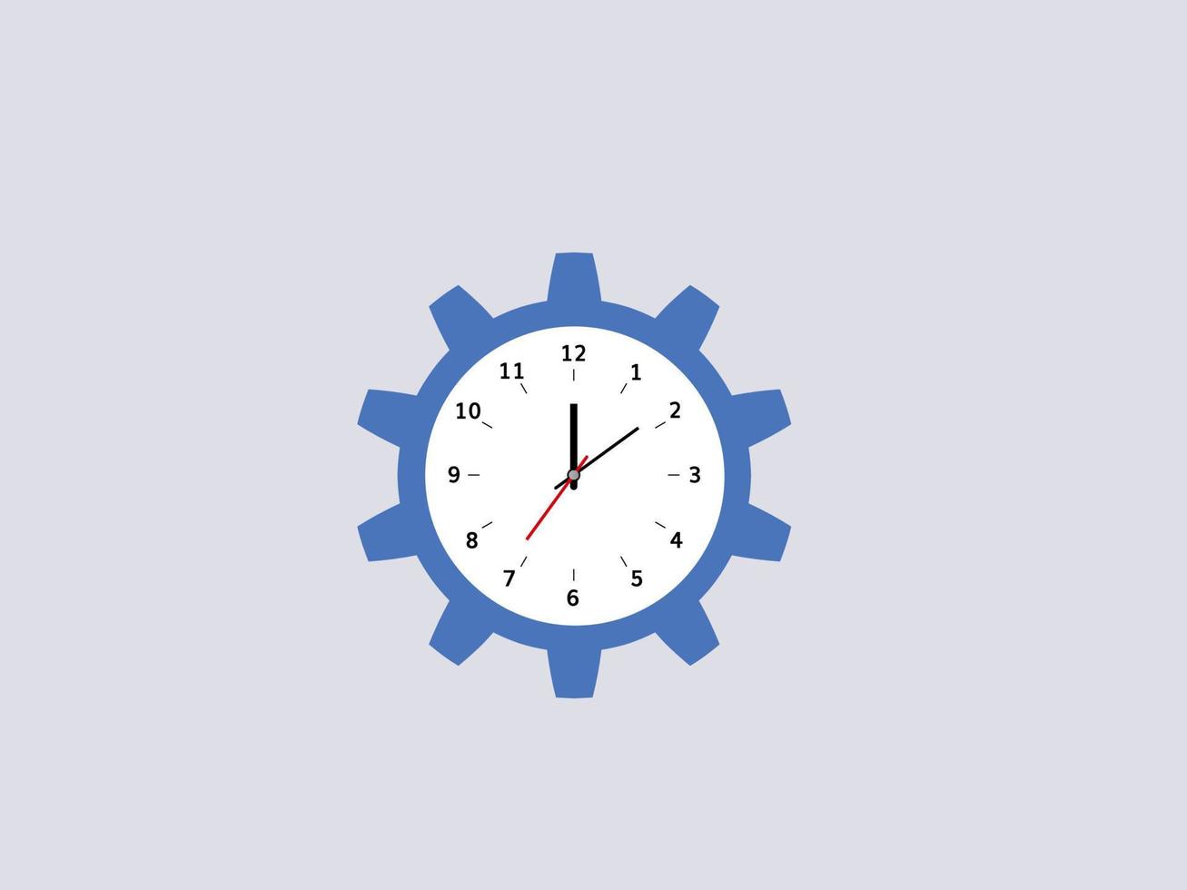 reloj de rueda dentada. círculo de engranajes azul con mecanismo de control de optimización de dial y manos con configuración de temporizador, eficiencia técnica e información de vectores industriales.