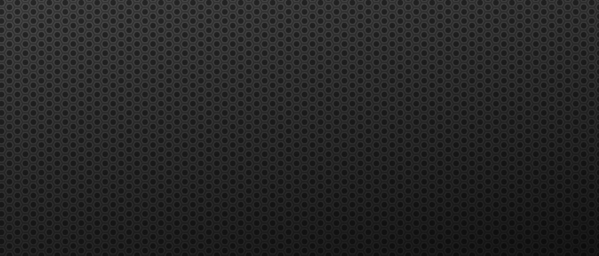 Black abstract hexagons nut background. Futuristic carbon gears with techno ornament pattern and abstract monochrome vector texture