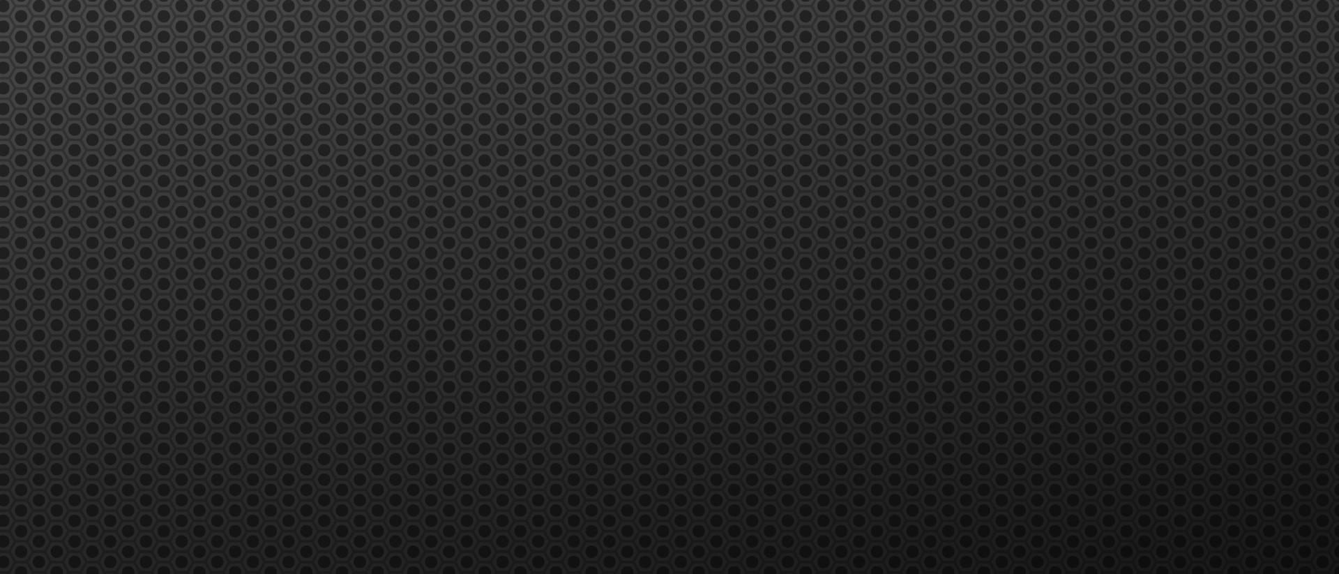 Black abstract hexagons nut background. Futuristic carbon gears with techno ornament pattern and abstract monochrome vector texture