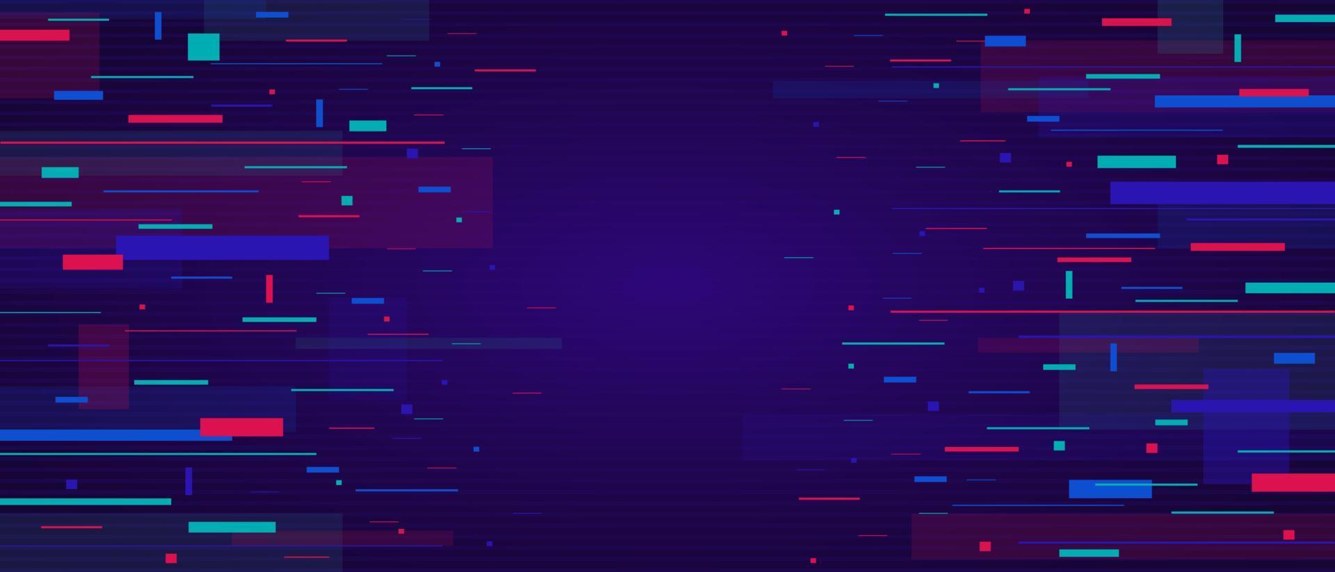 Glitch background. Colorful geometric lines in chaotic motion vector