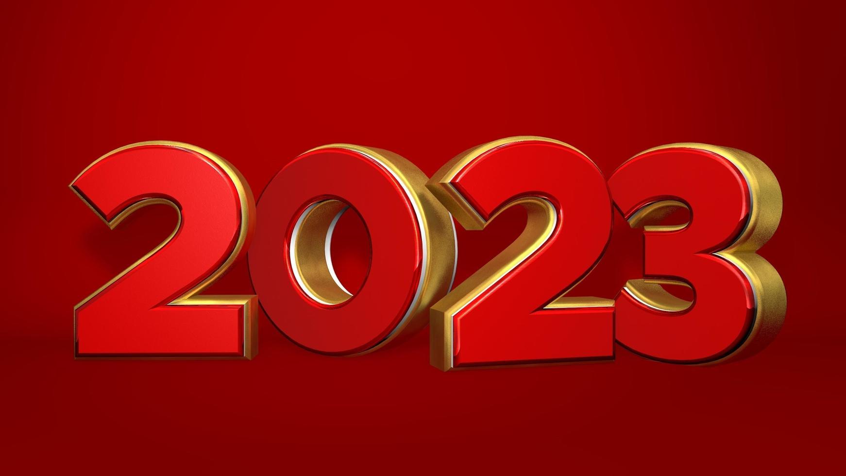 feliz año nuevo 2023, estilo de texto 3d foto