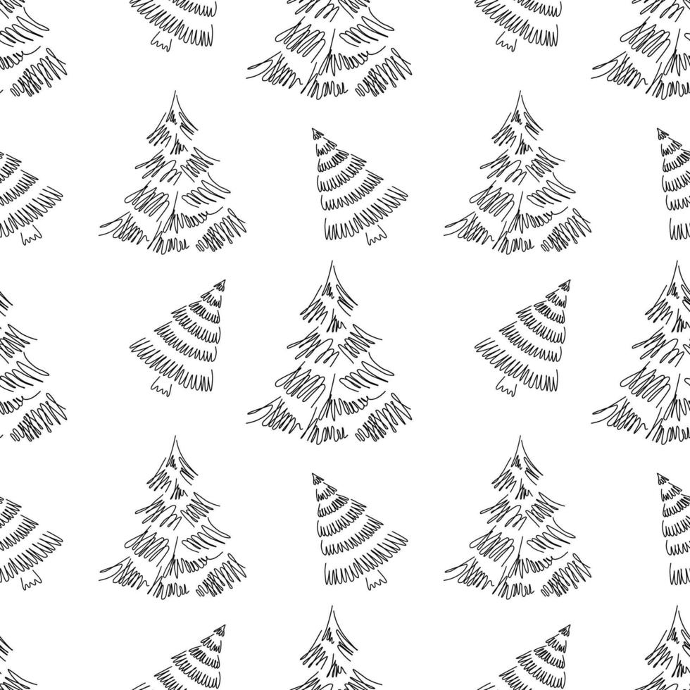Seamless pattern christmas trees vector