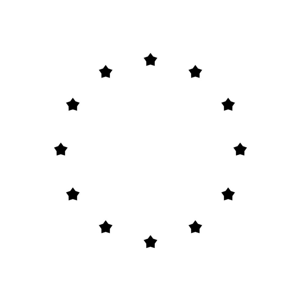 icono de estrella en círculo. marco de estrellas solated sobre fondo blanco vector