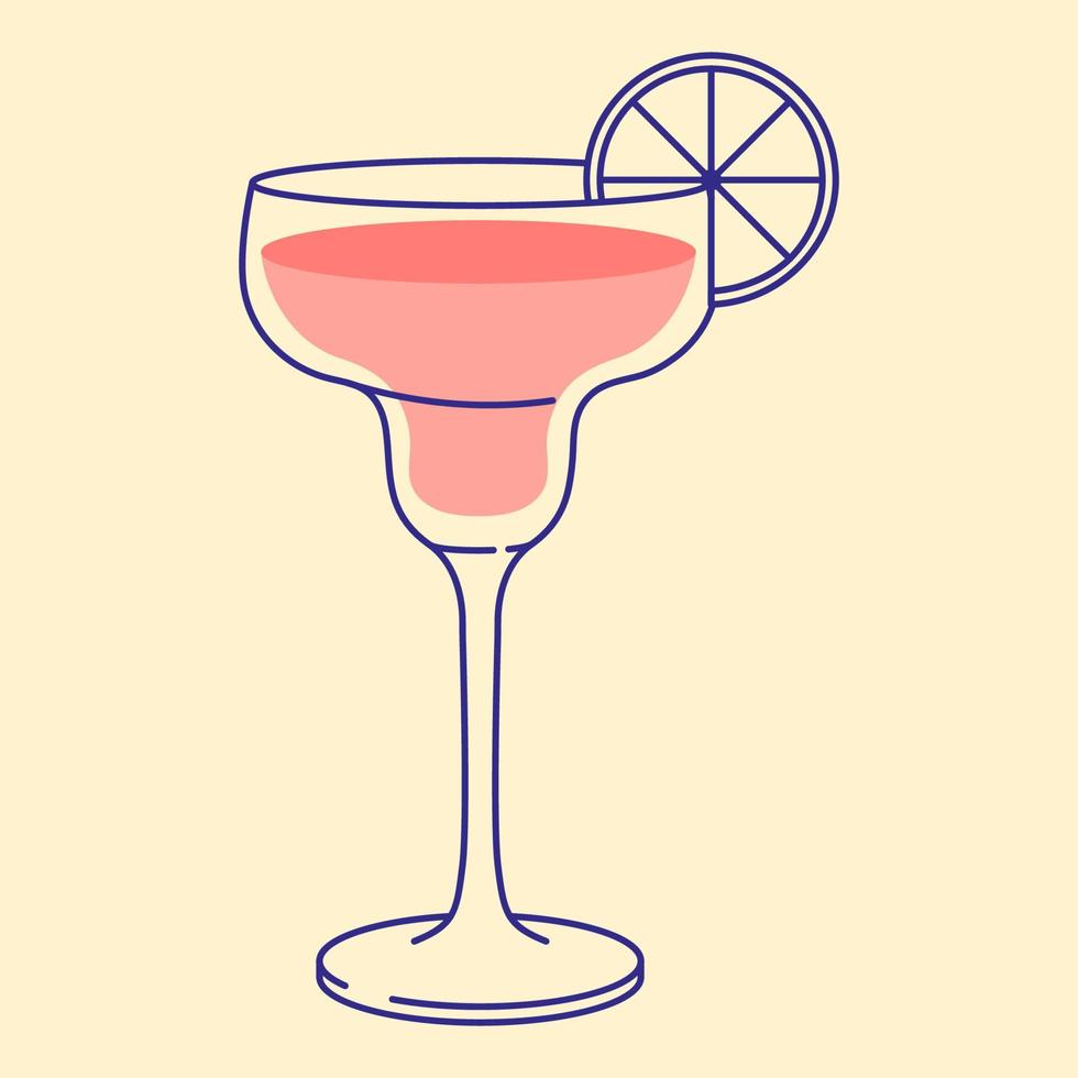 Cocktail glass icon vector illustration, flat design