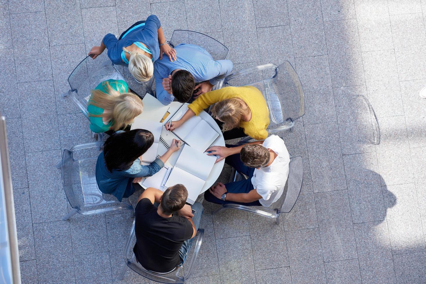 group of students  top view photo